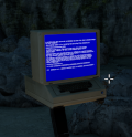 Computer with a blue screen