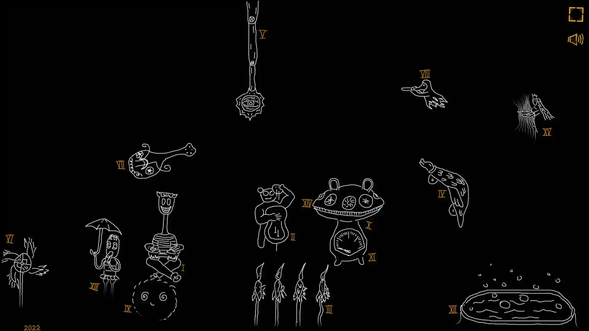 Snímek obrazovky z hudební interaktivní hry Lesofon