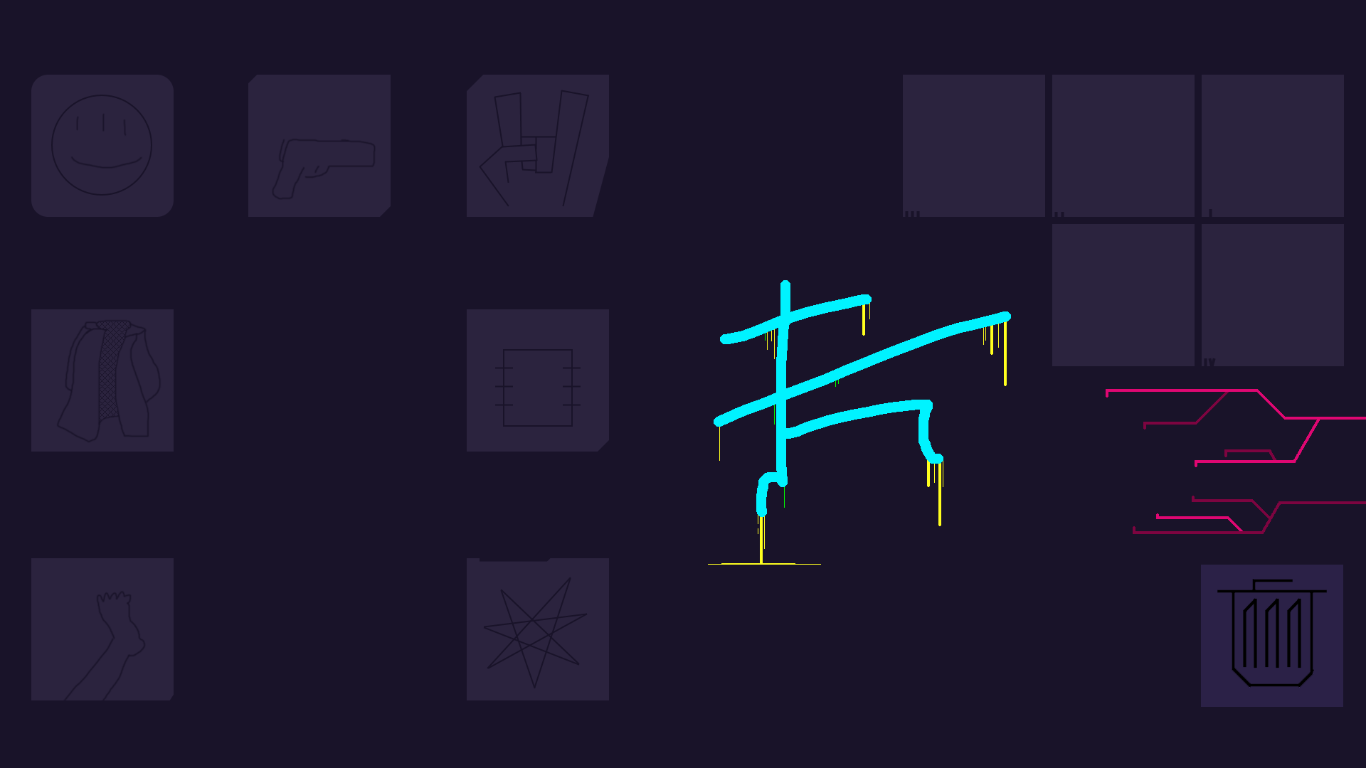 Stinné pozadí hráčova inventáře